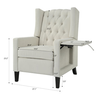 Sunvega Manual Wing Chair Recliner with High Resilience Sponge and Silver Bubble Nails