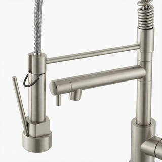 Sunvega Single Handle Pull Down Sprayer Kitchen Faucet with Spring Neck Matte Black