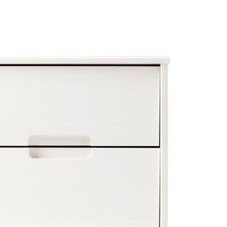 Sunvega Mid-Century Modern 2-Drawer Nightstand with Cutout Handles in White