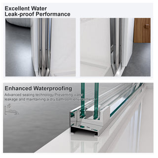 Sunvega 44-48 Inch Wide 72 Inch High Semi-Frameless Double Sliding Shower Door