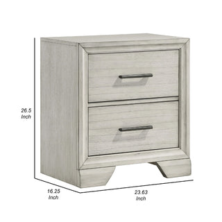 Sunvega Jeni Modern Nightstand with Two Drawers and Chrome Handles