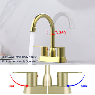 Sunvega Oil Rubbed Bronze Centerset Two Handle Bathroom Sink Faucet
