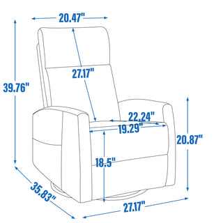 Sunvega Fabric Swivel Rocker Recliner Chair with Massage and Lumbar Heat for Living Room