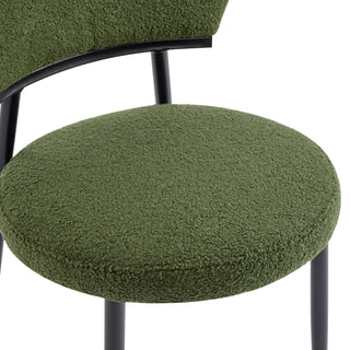 Sunvega Modern Upholstered Dining Chairs with Soft Seat and Metal Legs Set of 2 White