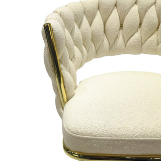 Sunvega Toweling Woven Swivel Bar Stools Set of 2 with Golden Legs and Back