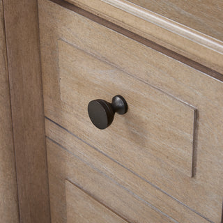 Sunvega Mindi Veneer Breakfront Dresser with Warm Sand Finish and Nine Drawers