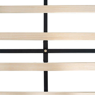 Sunvega Modern Upholstered Platform Bed Frame with Button Tufted Linen Headboard