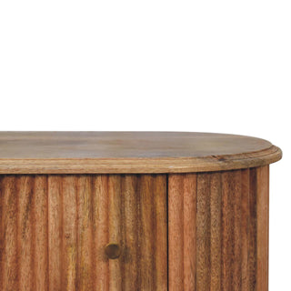 Sunvega Solid Mango Wood Nordic Chest with 3 Drawers and Brass Knobs