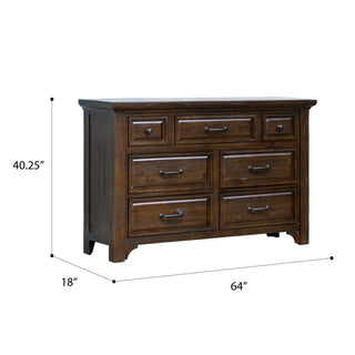 Sunvega Burnt Umber Traditional 7-Drawer Dresser with Easy Assembly and Care