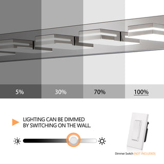 Sunvega Modern Chrome LED Vanity Light with 6 Geometric Lamp Heads for Bathroom Mirror