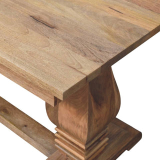 Sunvega Solid Wood Elmbrook Dining Table with Double Pedestal Base and Rectangular Top