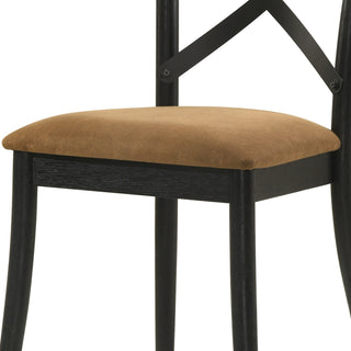 Sunvega Brown and Black Side Chairs with Padded Backrest and Seat for Dining