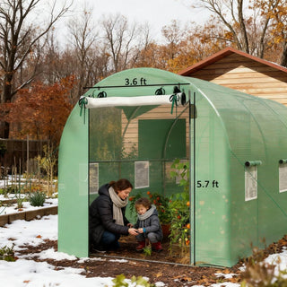 Sunvega Upgraded Walk-in Tunnel Greenhouse with PE Cover and Mesh Door