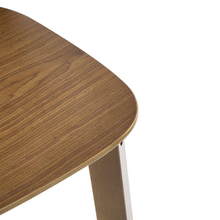Sunvega Walnut Finished Rubberwood Barstool Set of 2 with Curved Backrest