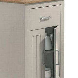 Sunvega Gray Transitional Counter Height Dining Table Kitchen Island With Storage