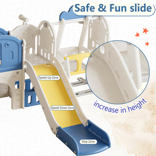 Sunvega 11-in-1 Indoor Outdoor Toddler Slide with Basketball Hoop and Strong Swing
