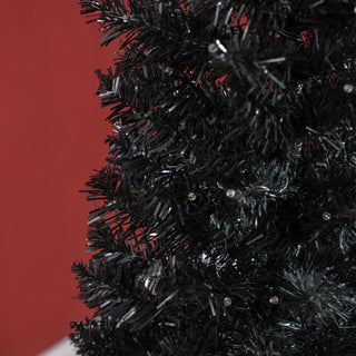 Sunvega Pencil Artificial Xmas Tree with Faux Snow Flocked Full Branch Tips Flame-retardant