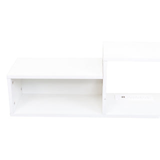Sunvega Wall Mounted Floating 80 Inch TV Stand with LED Lights and Charging Station
