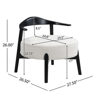 Sunvega Modern Upholstered Accent Chair with Solid Birch Legs for Living Room