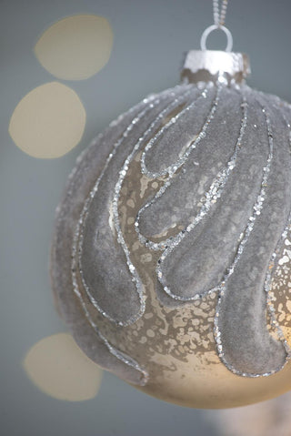Sunvega Glass Glitter Painted Christmas Ball Ornaments Set of 12 for Holiday Decor