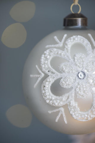 Sunvega Glass Glitter Painted Christmas Ball Ornaments Set of 12 for Holiday Decor