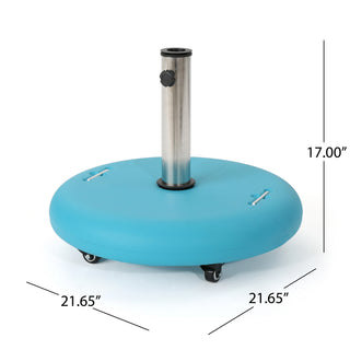 Sunvega Stainless Steel Round Wheelie Umbrella Base for Outdoor Patio Use