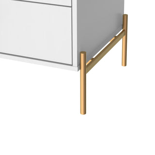 Sunvega Modern Nightstand in Off White with Two Full Extension Drawers
