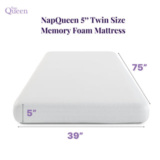 Sunvega 5 Inch Twin Size Memory Foam Mattress for Kids in Blue