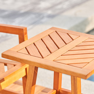 Sunvega Honey Eucalyptus Wooden Outdoor Dining Stool with Weather Resistant Finish