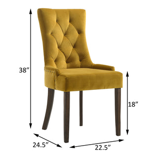 Sunvega Tufted Back Side Chairs with Plush Upholstery and Nailhead Trim Set of 2