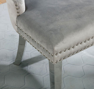 Sunvega Glam Style Wingback Dining Chairs with Upholstered Seat and Crystal-like Acrylic Buttons