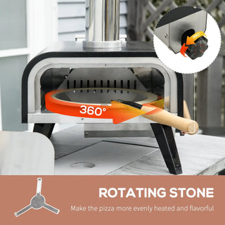 Sunvega Outdoor Pizza Oven with 12-Inch Rotating Stone for Better Flavor