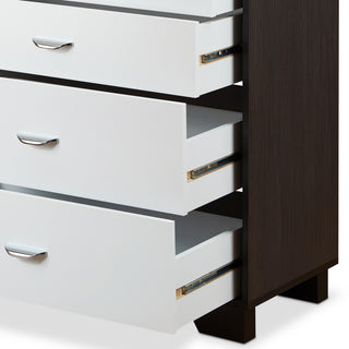 Sunvega Durable Wood Chest with Five Drawers for Bedroom Storage