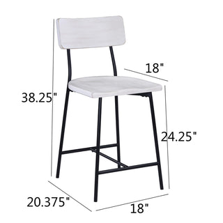 Sunvega Modern Counter Stool with Wood and Metal Frame and Saddle Shaped Seat