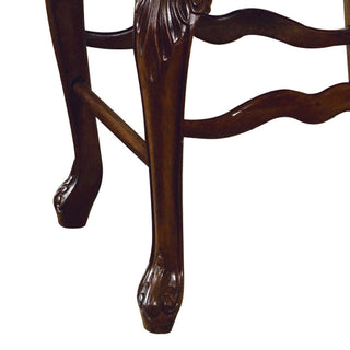 Sunvega Traditional Beige Upholstered Counter Height Stools with Cherry Wood Legs