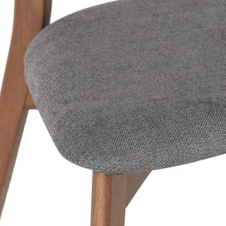 Sunvega Mid-Century Modern Upholstered Dining Chairs with Walnut Finished Frame Set of 2