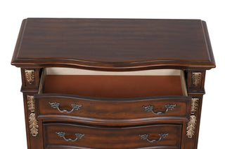 Sunvega Cherry Nightstand with Three Easy Glide Drawers and Velvet Lining