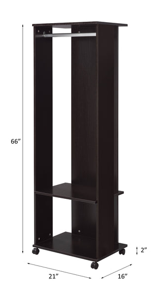 Sunvega Espresso Finish Hall Tree with Mirror and Storage for Entryway