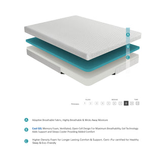 Sunvega 8-inch Full Size Firm Gel Memory Foam Mattress with Tencel Cover