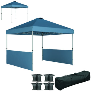 Sunvega Pop Up Canopy Tent with Two Half Sidewalls and Wheeled Carry Bag