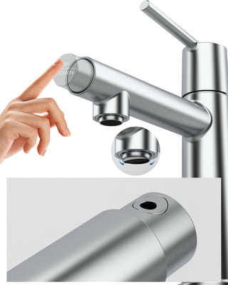 Sunvega Premium Chrome Single Handle Bathroom Faucet with Fountain and Flow Mode