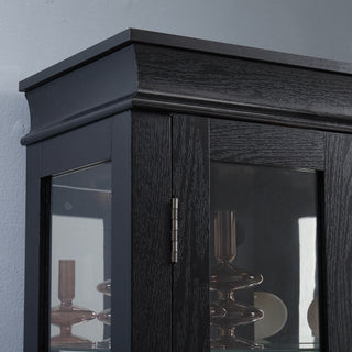 Sunvega Exquisite and Refined Lighted Glass Curio Display Cabinet with Illuminated Multilayer Design