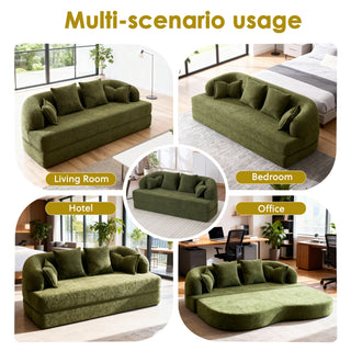 Sunvega 70 Inch Foldable Sofa Bed with 4 Pillows for Living Room Apartment
