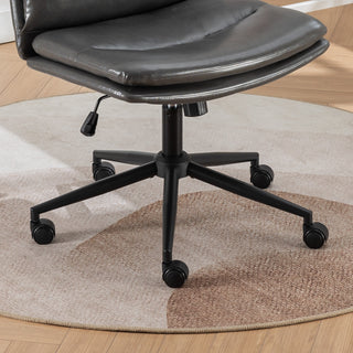 Sunvega Adjustable Swivel Criss-Cross Chair with Cushioned Wide Seat for Office
