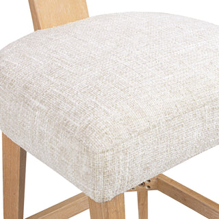 Sunvega Penny Round Arched Upholstered Counter Stool Set of 2 in Travertine Beige Chenille