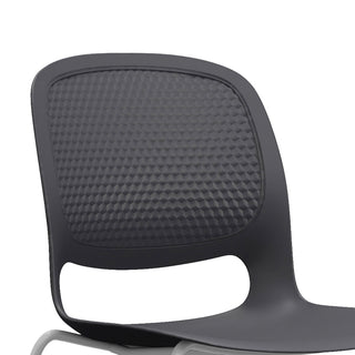 Sunvega Modern Stacking Chairs Set of 4 with Ergonomic Curved Backrest and Steel Frame