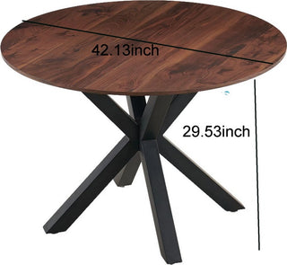 Sunvega Mid-century Dining Table for 4-6 People With Round MDF Top
