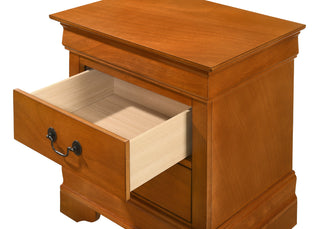 Sunvega Elegant Oak Nightstand With Two Drawers For Bedroom Storage