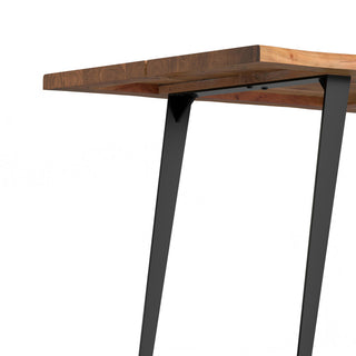 Sunvega Natural Acacia Wood Dining Table with Live Edges and Iron Legs