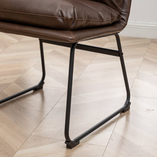 Sunvega Milos Contemporary Upholstered Dining Chairs with Sled Base and Detailed Stitching